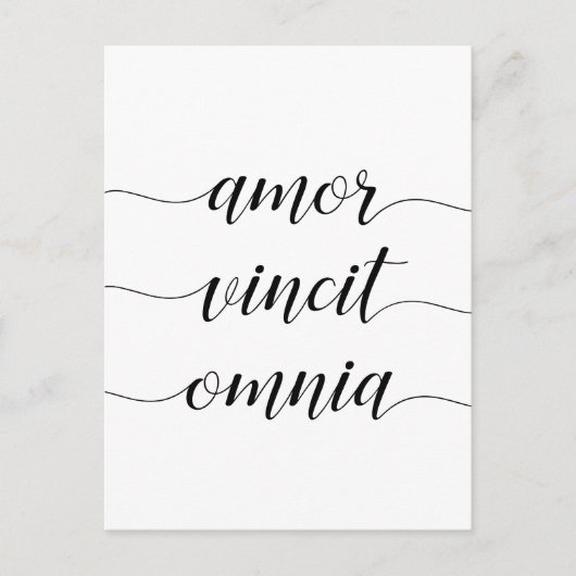 Amor vincit omnia inspirerend briefkaart (Voorkant)