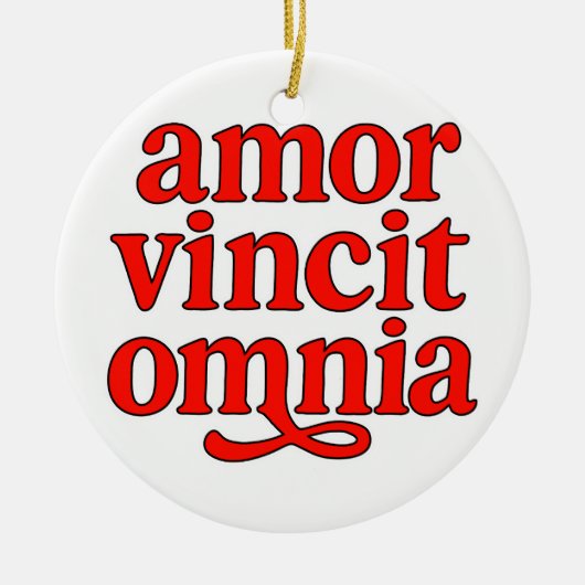 Amor vincit omnia keramisch ornament (Voorkant)