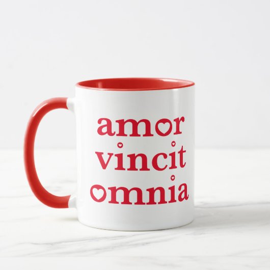 Amor Vincit Omnia- Latijn Quote Mok (Links)