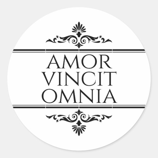 Amor Vincit Omnia - Liefde verovert alles Ronde Sticker (Voorkant)