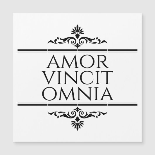 Amor Vincit Omnia Love verovert alle Latijnse zinn (Voorkant)