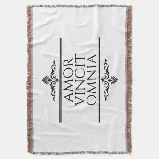Amor Vincit Omnia Love verovert alle Latijnse zinn Deken (Voorkant Verticaal)