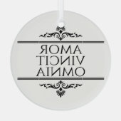 Amor Vincit Omnia Love verovert alle Latijnse zinn Glas Ornament (Achterkant)