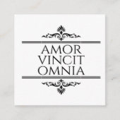 Amor Vincit Omnia Love verovert alle Latijnse zinn Informatiekaartje (Voorkant)