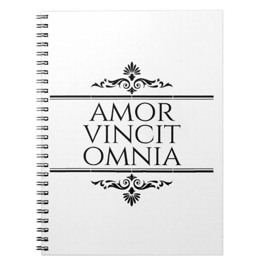Amor Vincit Omnia Love verovert alle Latijnse zinn Notitieboek (Voorkant)