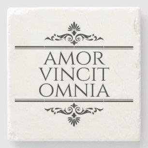 Amor Vincit Omnia Love verovert alle Latijnse zinn Stenen Onderzetter