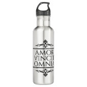 Amor Vincit Omnia Love verovert alle Latijnse zinn Waterfles (Voorkant)