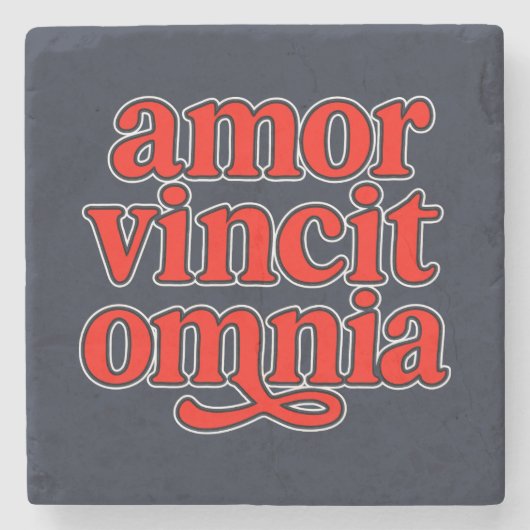 Amor vincit omnia stenen onderzetter (Voorkant)