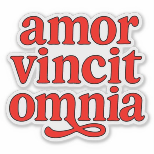 Amor vincit omnia sticker (Voorkant)
