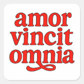 Amor vincit omnia vierkante sticker (Voorkant)