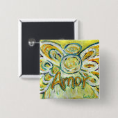 Amor Word Angel Art Pin Buttonnen Vierkante Button 5,1 Cm (Voorkant /achterkant)