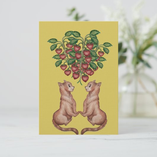 amor y frutillas kaart (Staand voorkant)