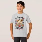Amor y Perros Grappig Hond Liefhebber Design T-shirt (Voorkant volledig)