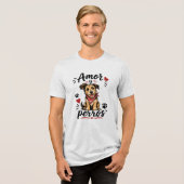 Amor y Perros Grappig Hond Liefhebber Design Tri-Blend Shirt (Voorkant volledig)