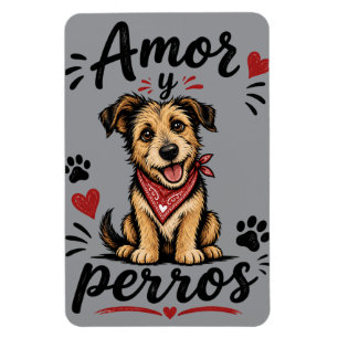 Amor y Perros Grappig Ontwerp voor Hondenliefhebbe Magneet
