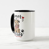 Amor y Perros Grappig Ontwerp voor Hondenliefhebbe Mok (Voorkant links)