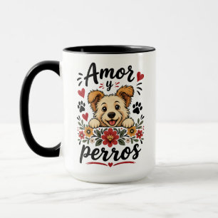 Amor y Perros Grappig Ontwerp voor Hondenliefhebbe Mok
