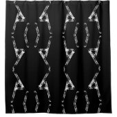 Amora 7 Zwart-wit Douchegordijn (Voorkant)