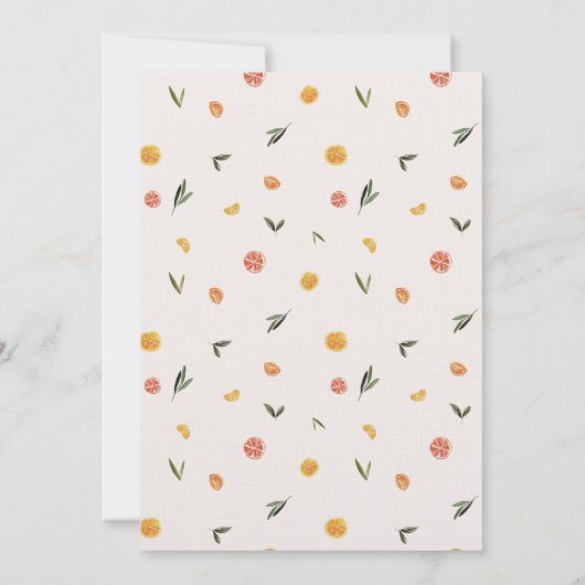 Amore & Aranci | Grappige citrusbruiloft Kaart (Achterkant)