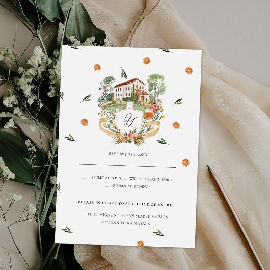 Amore & Aranci | Trouw-RSVP met monogram RSVP Kaartje