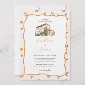 Amore & Aranci | Whimsical Citrus Bruiloft Kaart (Voorkant)