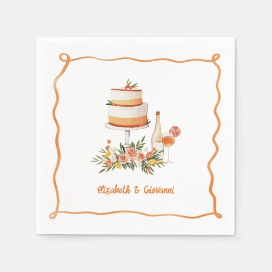 Amore & Aranci | Zoete citrus bruiloft servetten (Voorkant)