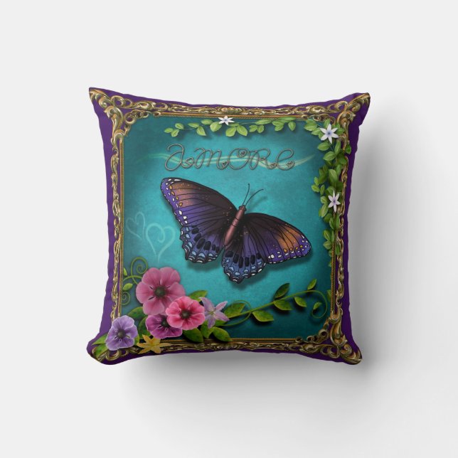Amore (Butterfly versie 1) Pillow Kussen (Voorkant)