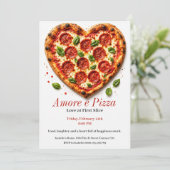 Amore e Pizza Feest - Hartvormige Pizza Kaart (Staand voorkant)