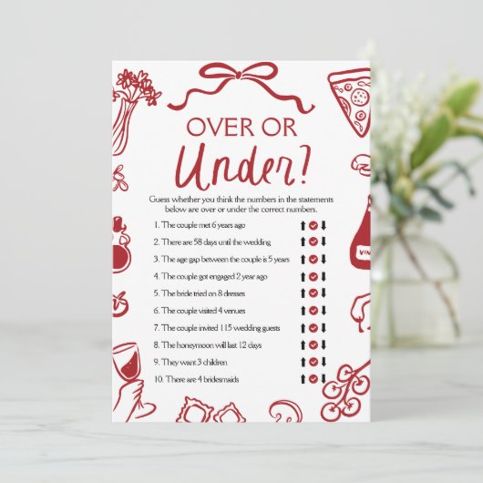 Amore Hand getrokken over of onder Vrijgezellenfee Kaart (Staand voorkant)