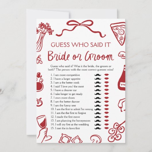 Amore Italiaans bruid of bruidegom Vrijgezellenfee Kaart (Voorkant)