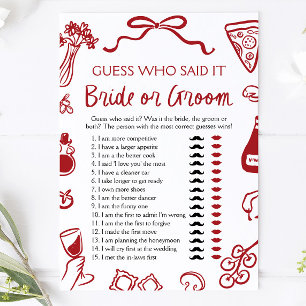 Amore Italiaanse Bruid of Bruidegom Bruidsjonker F Kaart