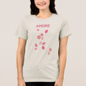 Amore Kiss Print Tri-Blend Shirt (Voorkant)