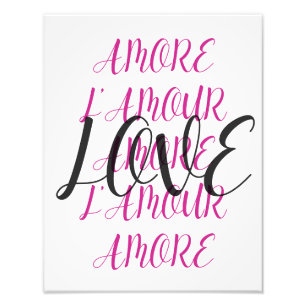 Amore L'Amour Love Printable Trendy Poster Kunstwe