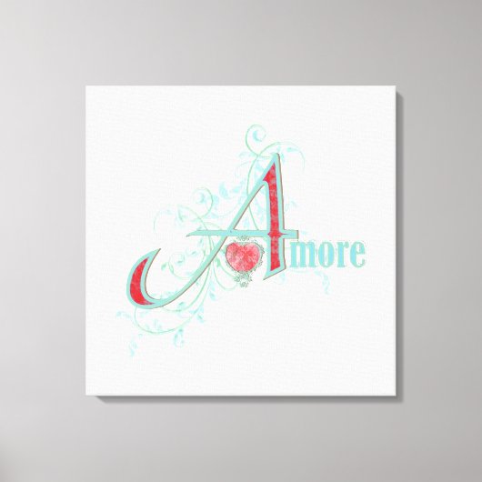 AMORE - Liefde - Ingepakt Canvas Afdruk (Voorkant)