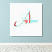 AMORE - Liefde - Ingepakt Canvas Afdruk (Insitu (Houten vloer))