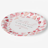 AMORE Little Sweetheart Valentijnsdag Baby shower Papieren Bordje (Gekanteld)