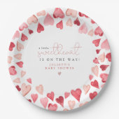 AMORE Little Sweetheart Valentijnsdag Baby shower Papieren Bordje (Voorkant)