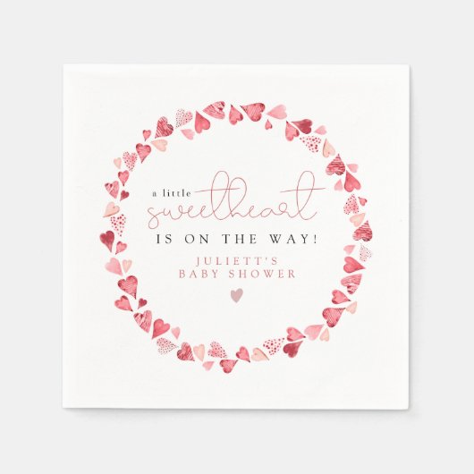 AMORE Little Sweetheart Valentijnsdag Baby shower Servet (Voorkant)