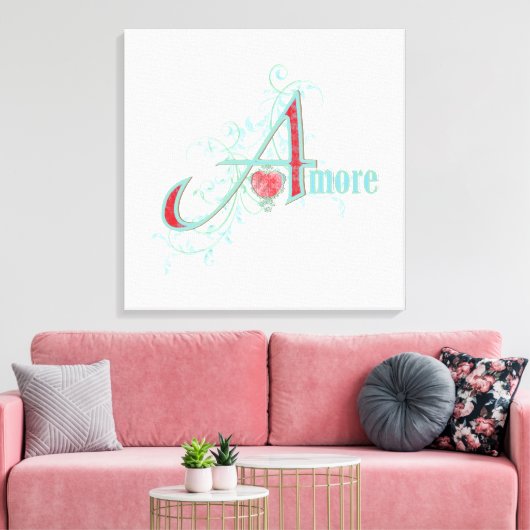 AMORE - Love - Wrapped Canvas (Insitu (Woonkamer))