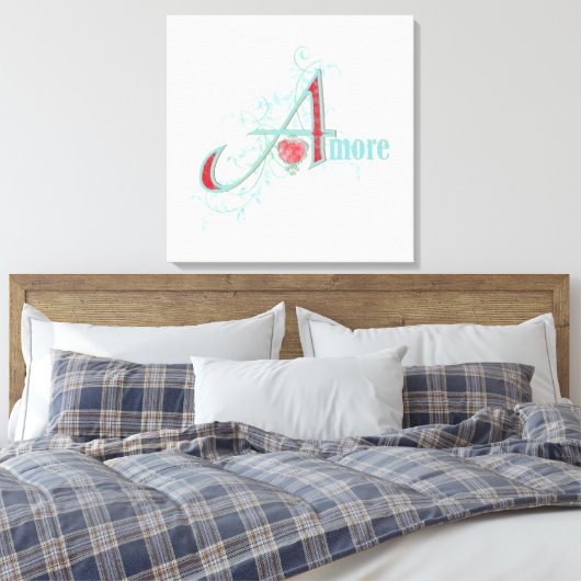 AMORE - Love - Wrapped Canvas (Insitu (Slaapkamer))