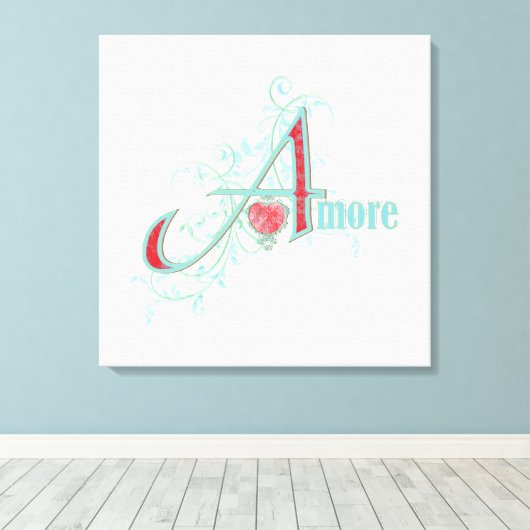 AMORE - Love - Wrapped Canvas Afdruk (Insitu (Houten vloer))