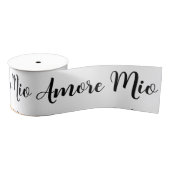 Amore Mio Black Script on White Grosgrain Lint (Spoel)