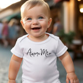 Amore Mio Chic Black Script on White Romper