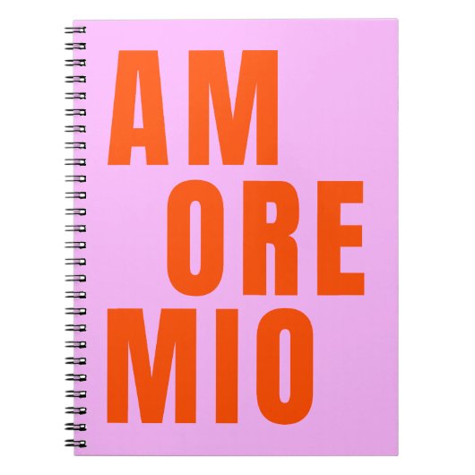 Amore Mio Speelse Tekst Notitieboek (Voorkant)