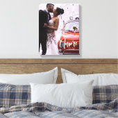 Amore, Modern Script · Aangepaste foto, namen & da Canvas Afdruk (Insitu (Slaapkamer))