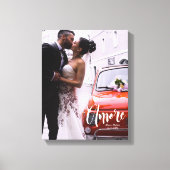 Amore, Modern Script · Aangepaste foto, namen & da Canvas Afdruk (Voorkant)