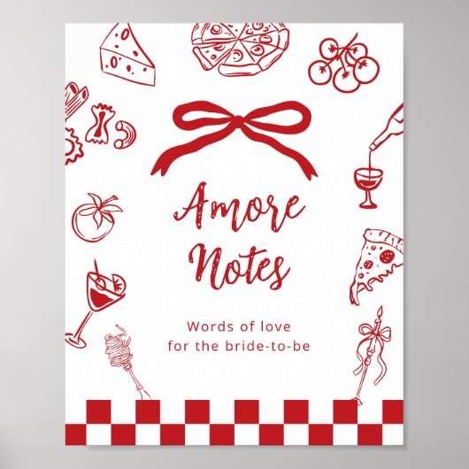 Amore notes Thats Amore Red Advice bridal shower Poster (Voorkant)
