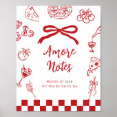 Amore notities Dat is amore Rood Advies bruidsfees Poster (Voorkant)