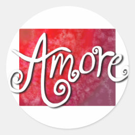 Amore - omgekeerde rode jazzy ronde sticker