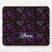 Amore rode en Paarse harten Muismat (Voorkant)